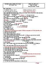 Đề kiểm tra giữa kỳ I môn Tin học Lớp 6 (Có đáp án)